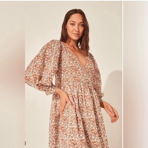 NWOT Daughters of India Binita Mini Dress in Apricot Women’s XL Orange Floral